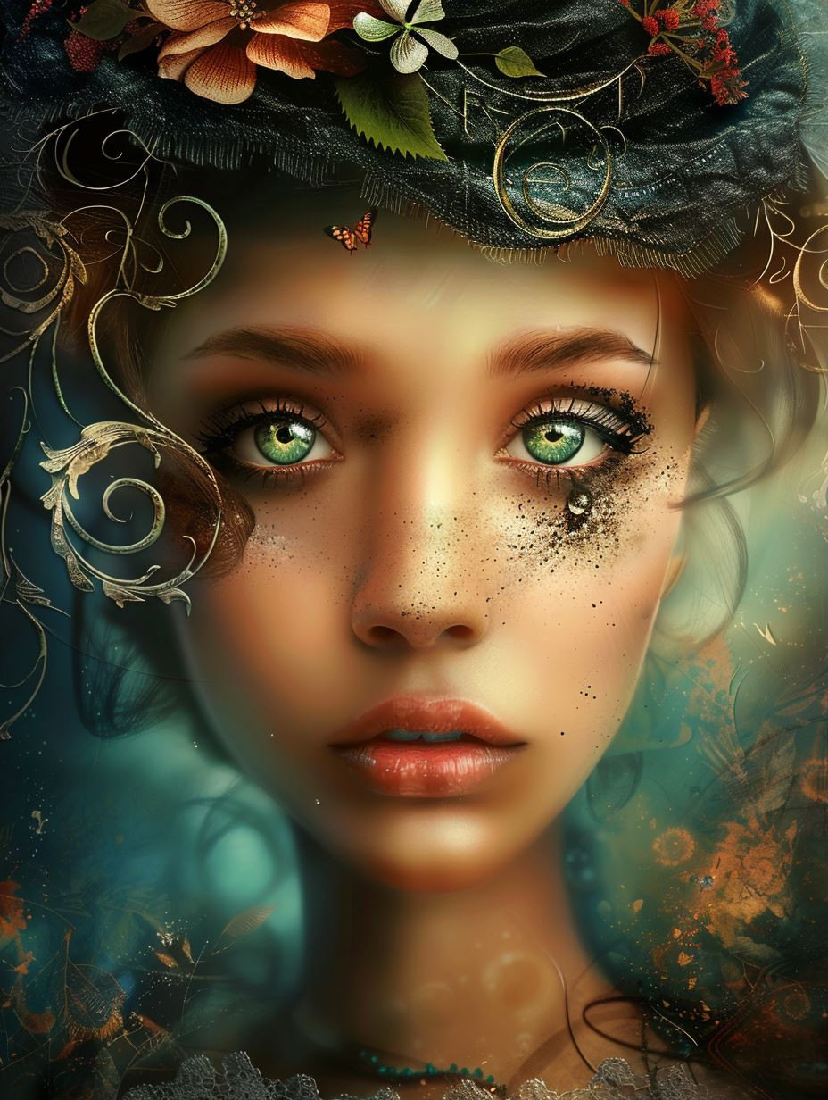 Mystic Floral Gaze - Image 1