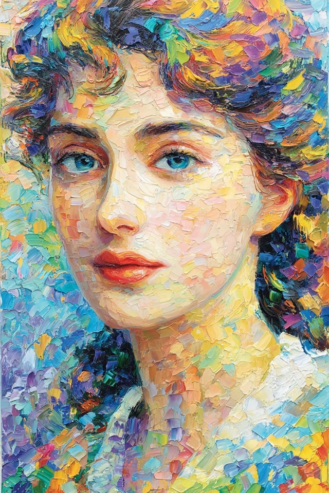 Prismatic Impressionist Muse - Image 1