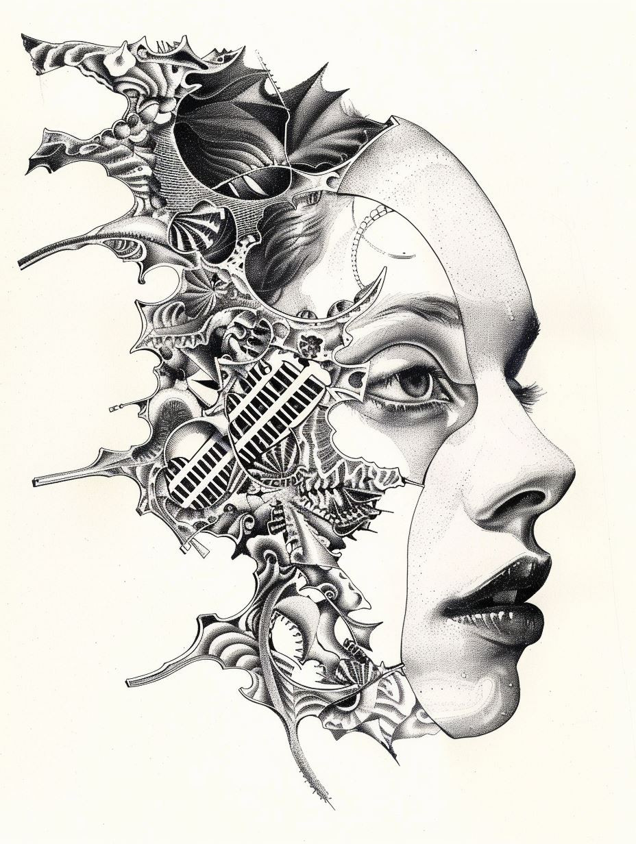 Fragmented Surrealist Pencil Portraits - Image 3