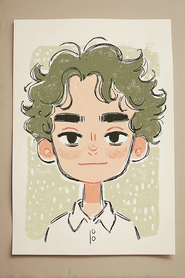 Whimsical Ink Portrait - Image 1