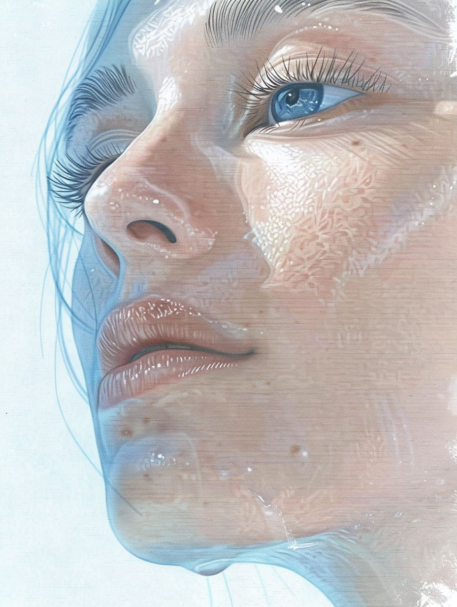 Ethereal Gaze: A Study in Blue - Image 3