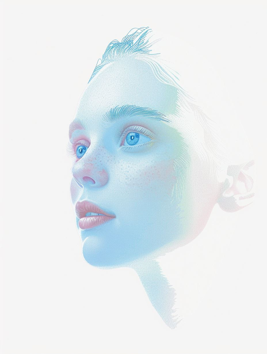 Ethereal Pale Blue Portraits - Image 1