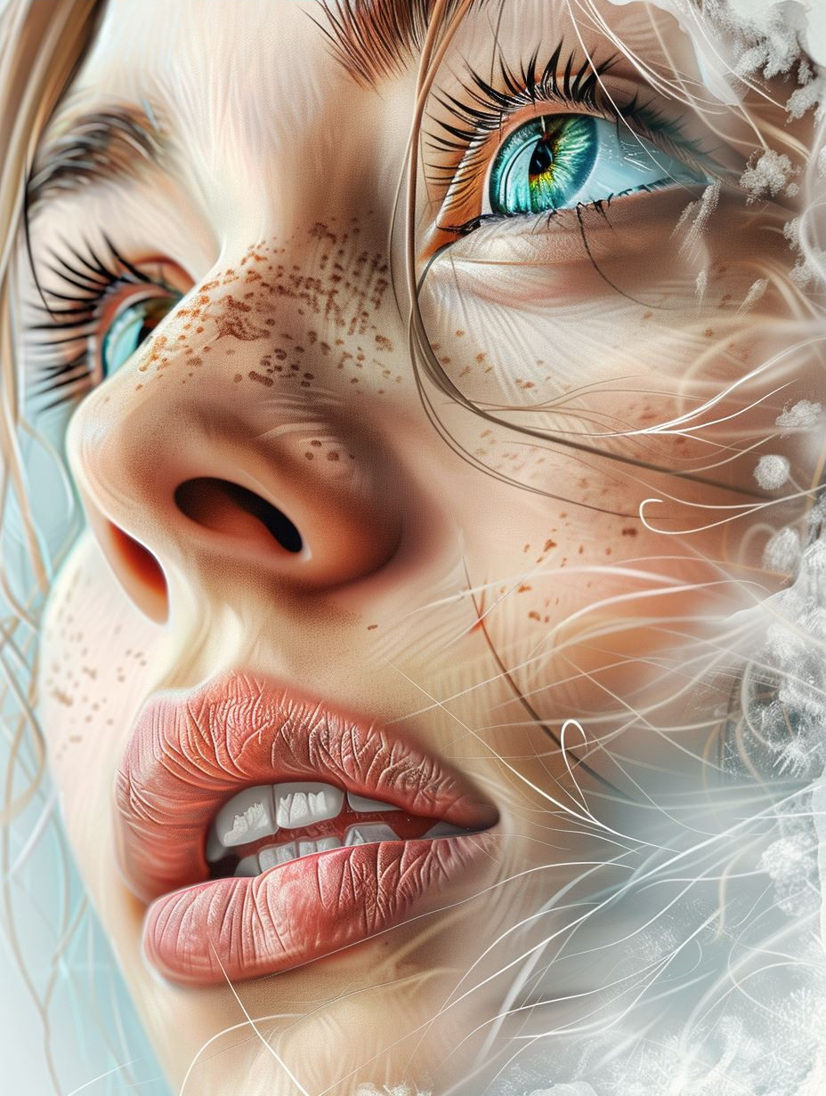 Ethereal Gaze in Floral Silk - Image 3