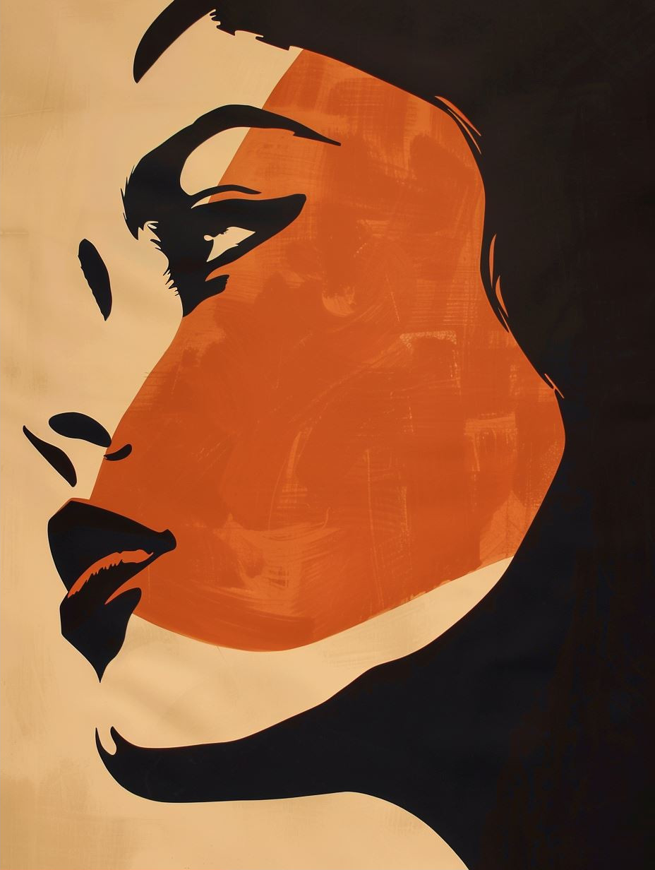 Bold Contrast Modernist Portrait - Image 2
