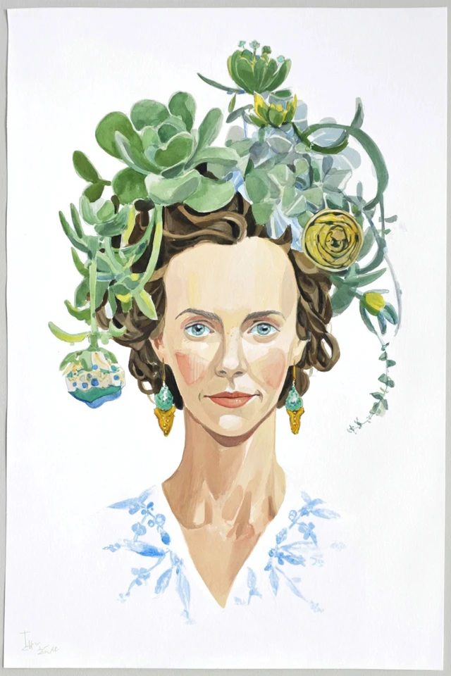 Botanical Crown Portrait - Image 1