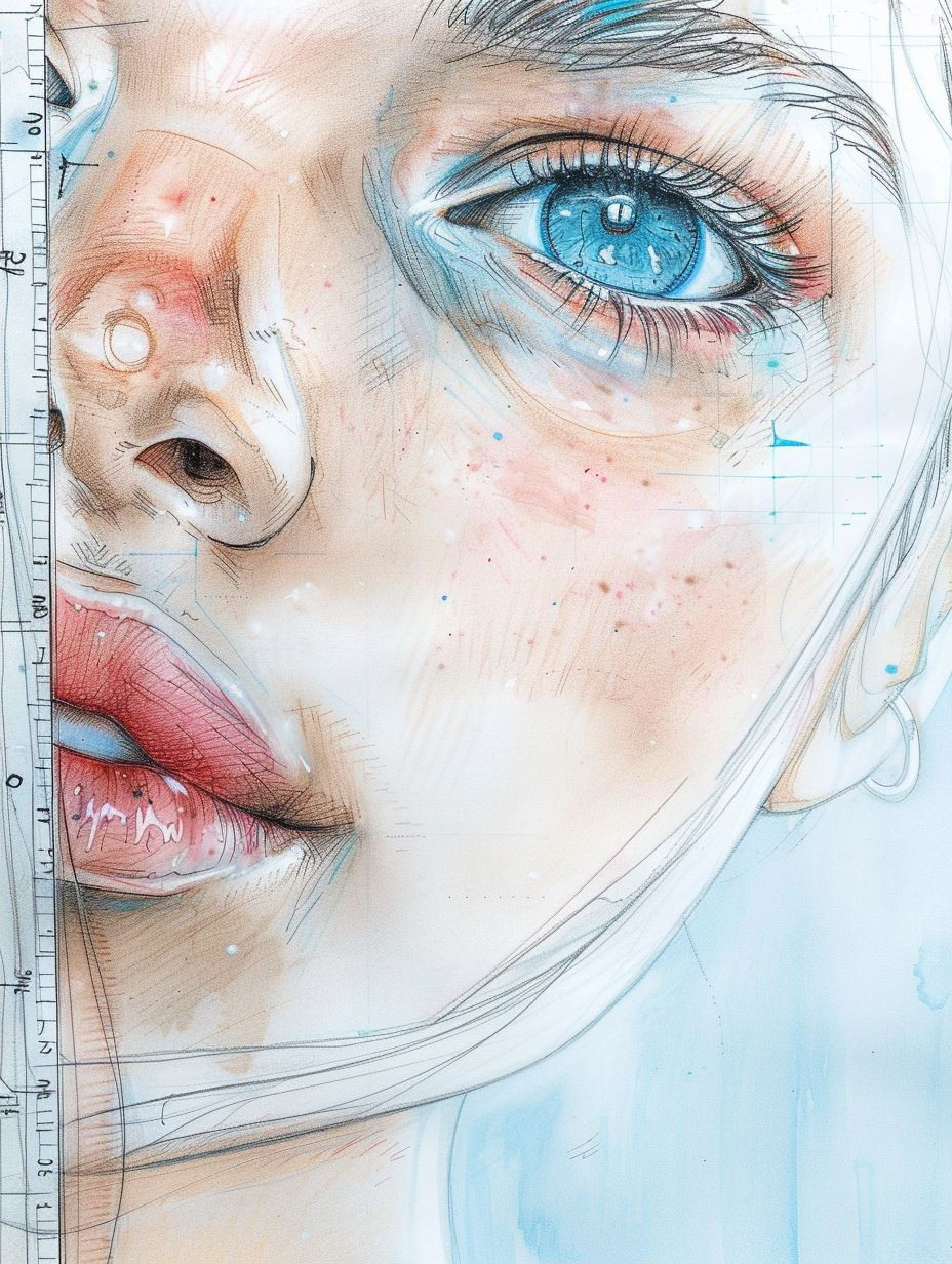 Ethereal Sketch of Azure Eyes - Image 2
