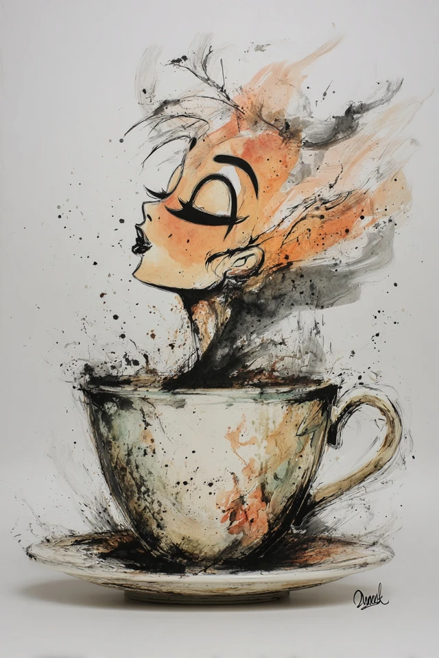 Ink Splatter Portrait - Image 4
