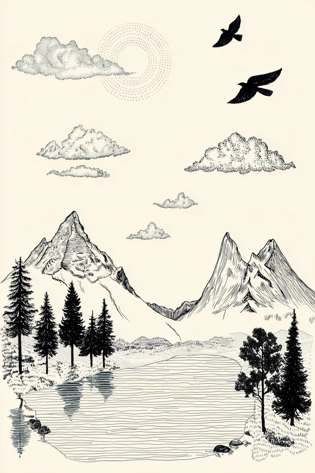 Ink Sketches of Life and Nature - Image 2