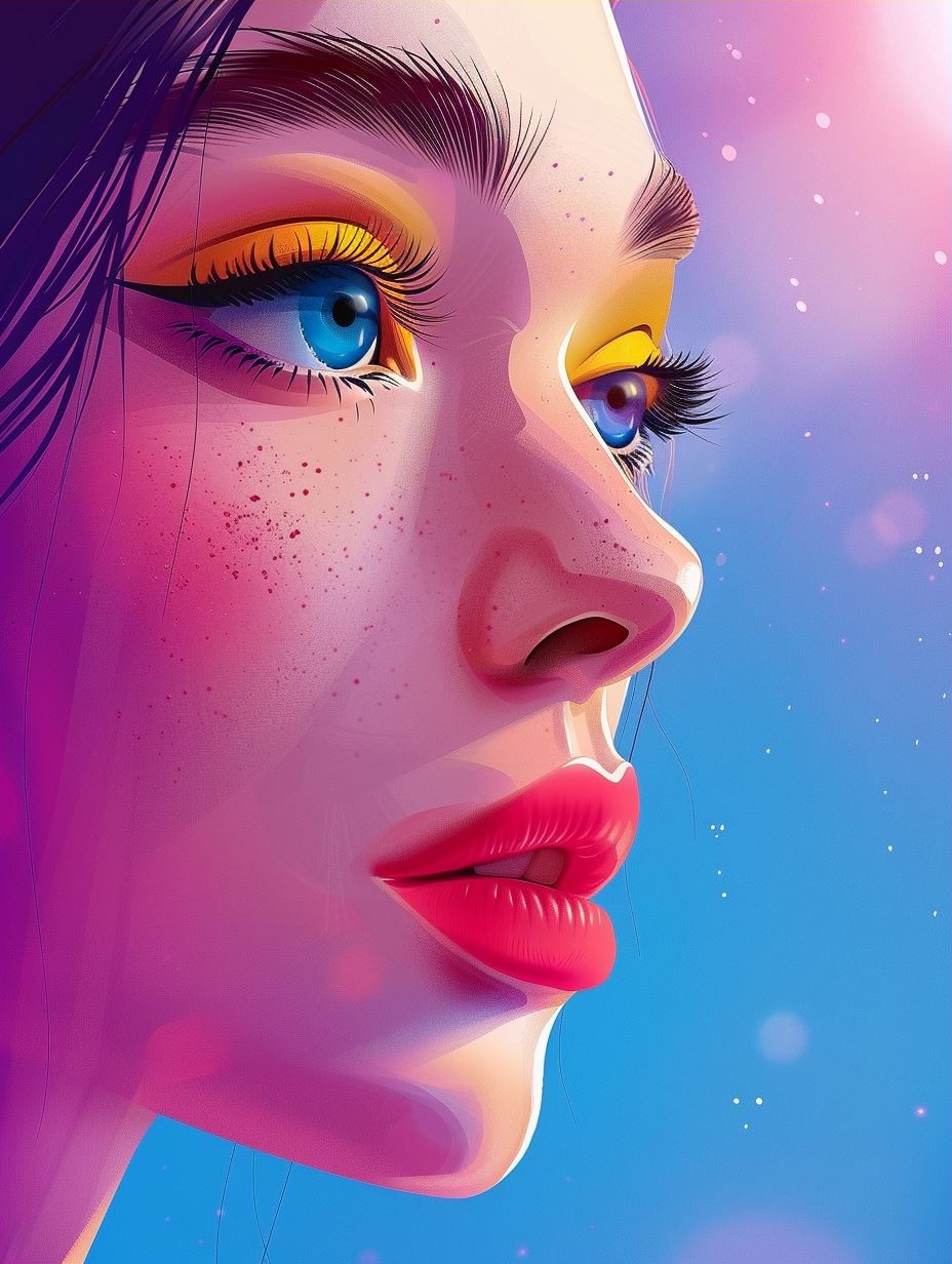 Vibrant Neon Pop Portrait - Image 3