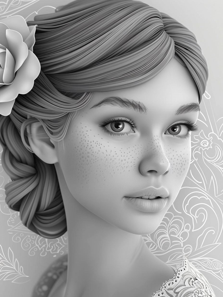 Ethereal Monochrome Bloom - Image 4