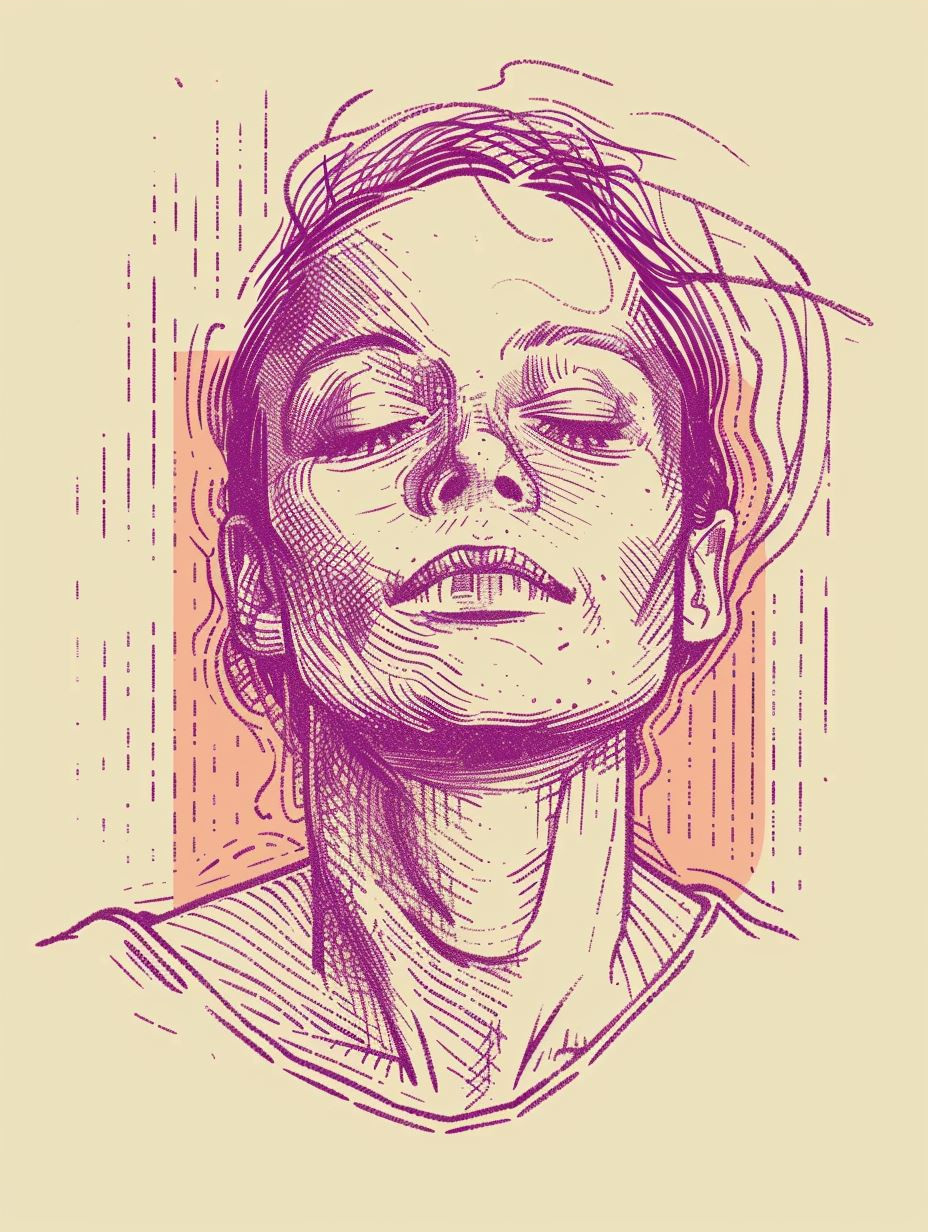 Violet Etched Portrait Study - Image 4