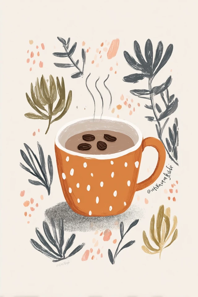 Cozy Earthy Tones Illustration Set - Image 4