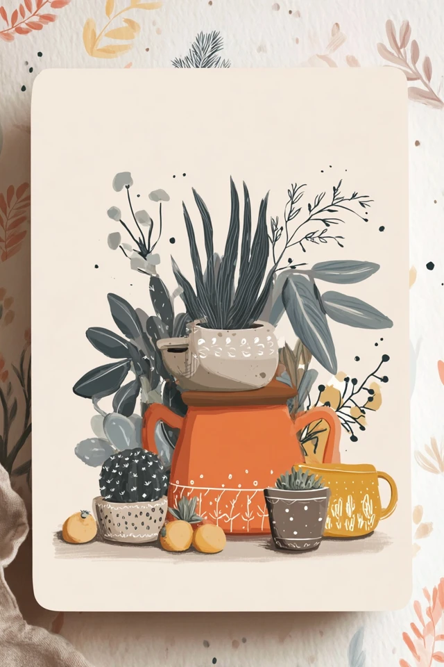 Cozy Earthy Tones Illustration Set - Image 3
