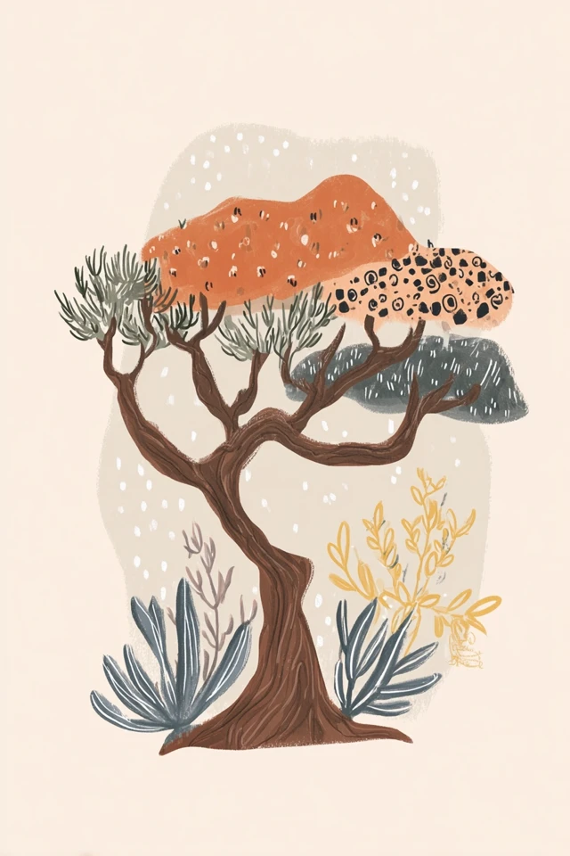 Cozy Earthy Tones Illustration Set - Image 5