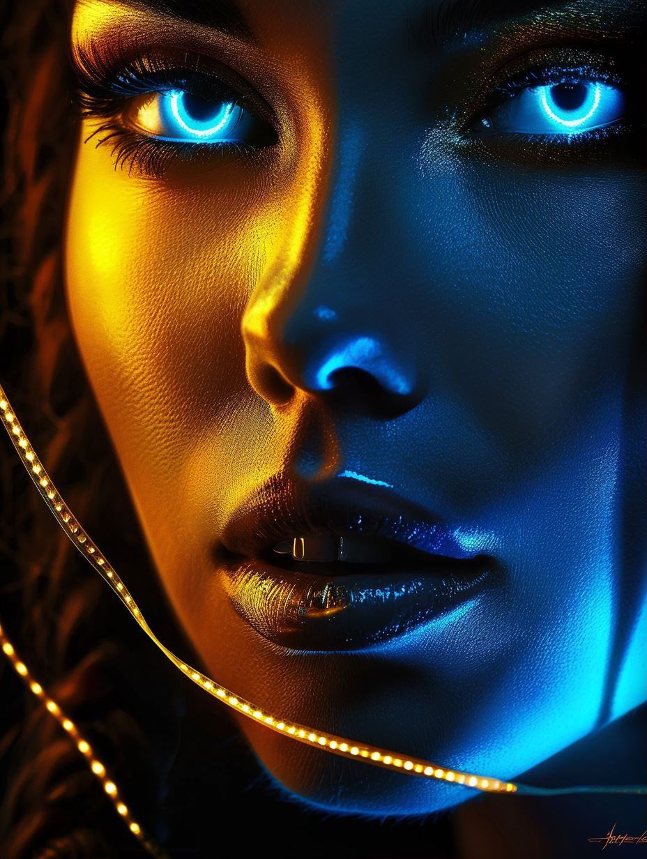 Celestial Glow: Neon Portraits - Image 1