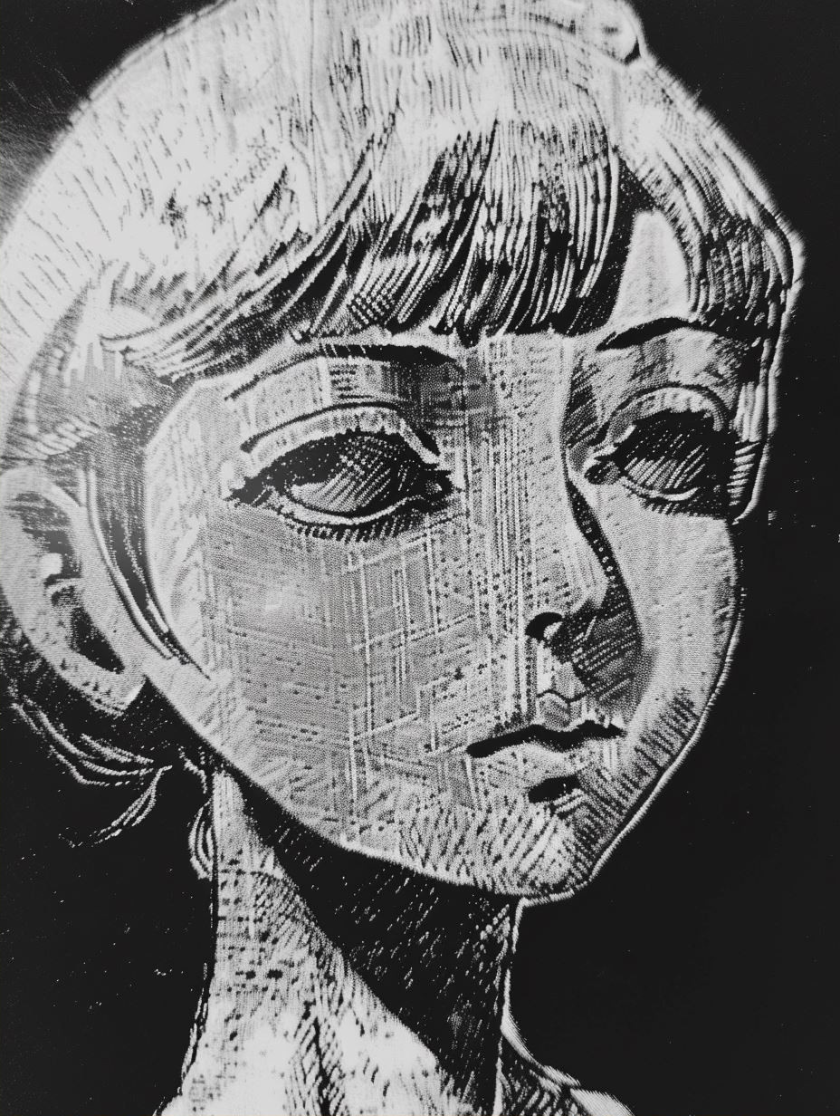 Vintage Noir Manga Portrait - Image 2