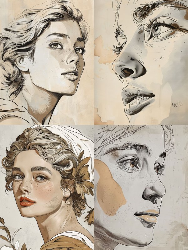 Classic Charcoal Portrait Studies