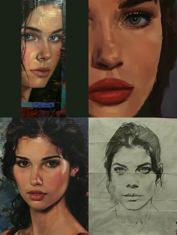 Ethereal Gaze in Textured Oil