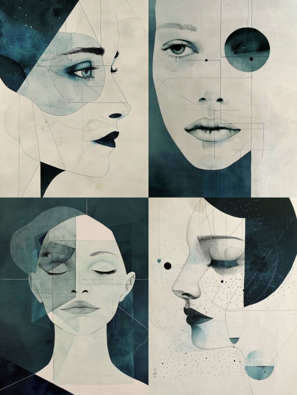 Geometric Visions of Feminine Grace