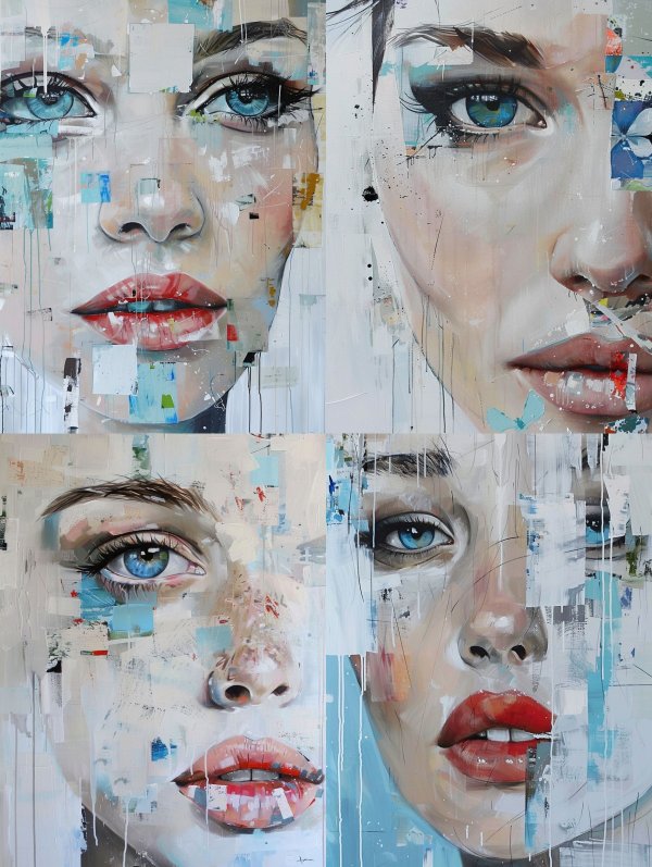 Fragmented Gaze: A Study in Blue