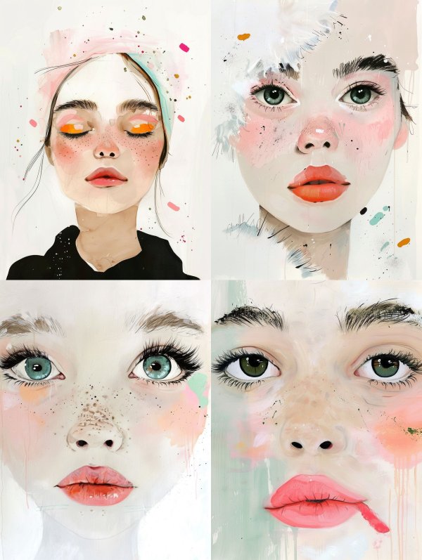 Ethereal Gazes in Pastel Hues
