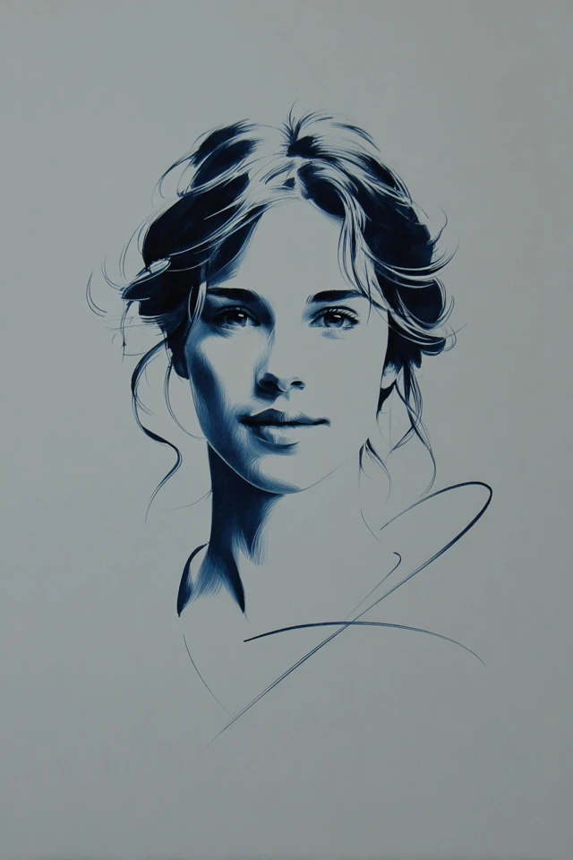 Azure Ink Elegance
