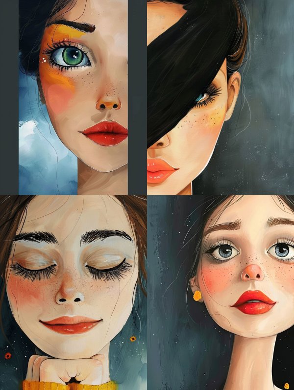 Ethereal Gazes: A Digital Portrait Study