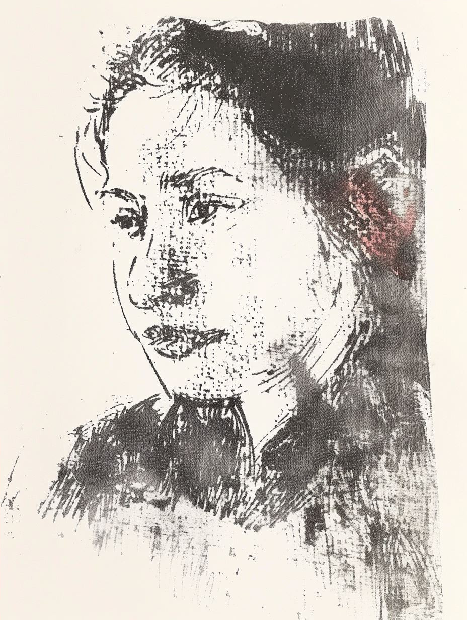 Gritty Monochrome Ink Portrait - Image 4