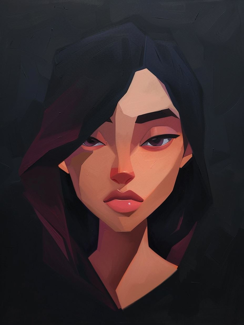 Mystic Gazes: Digital Portrait Study - Image 1