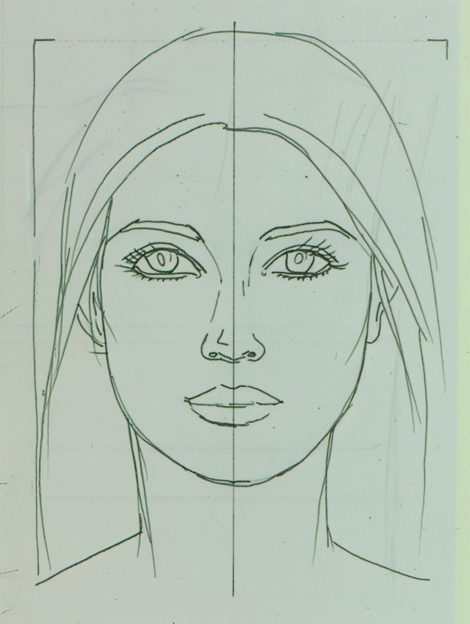 Minimalist Pencil Portrait Study - Image 1