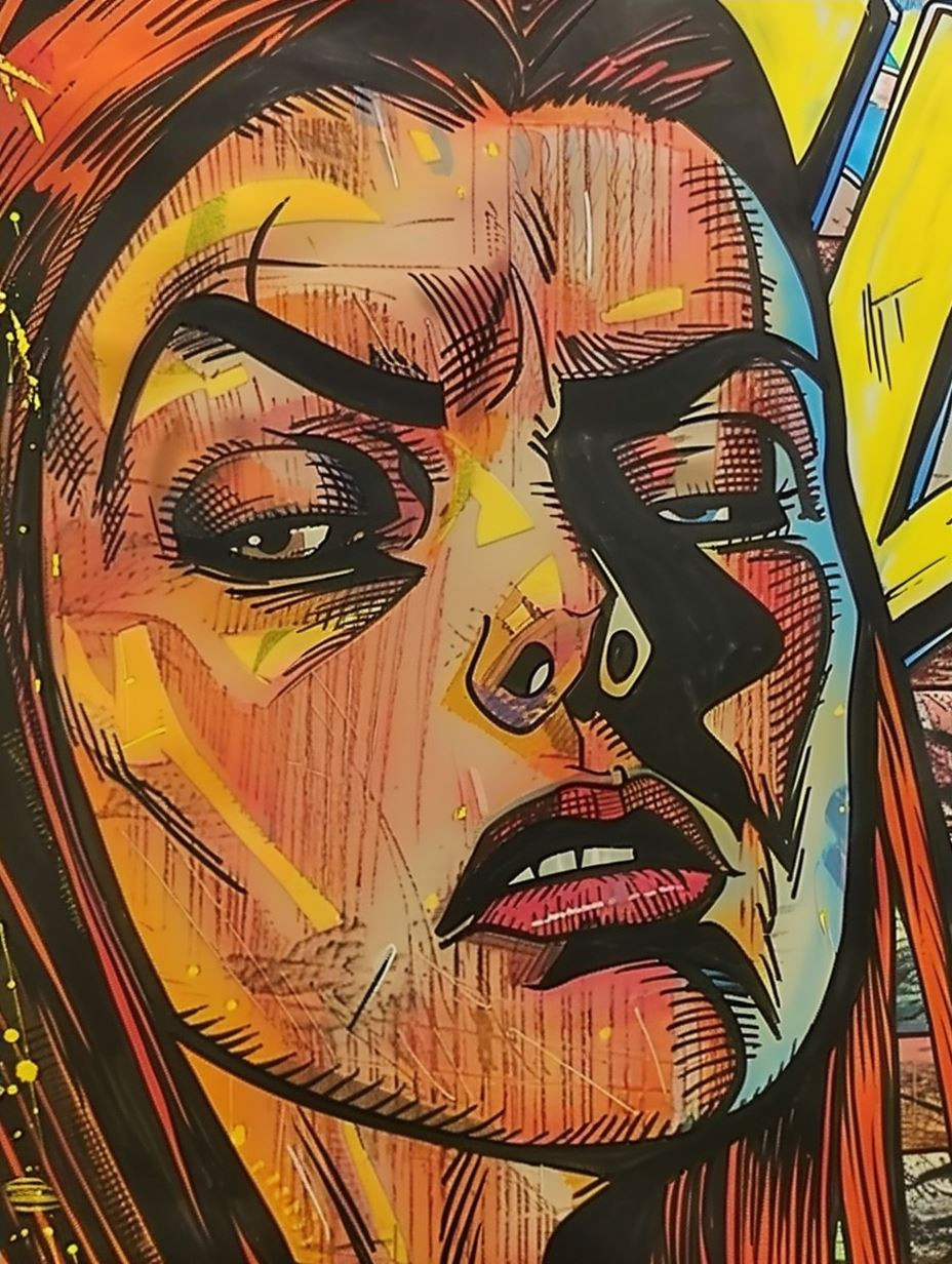 Vibrant Comic Ink Portrait - Image 4