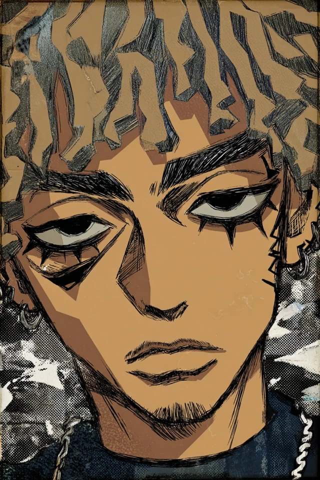 Urban Gritty Ink Portrait - Image 1