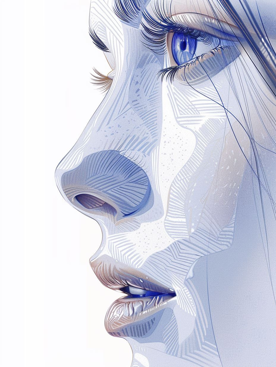 Ethereal Blue Fluid Portraits - Image 1