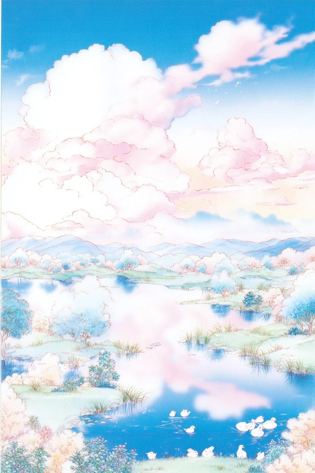 Pastel Dreams Anime Art Collage - Image 2
