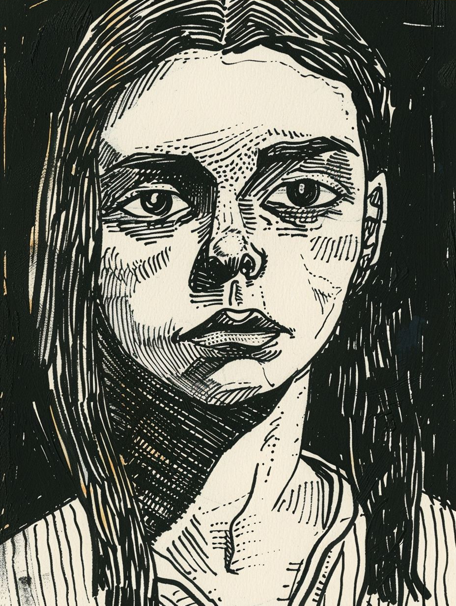 Intricate Linear Portraiture Study - Image 3