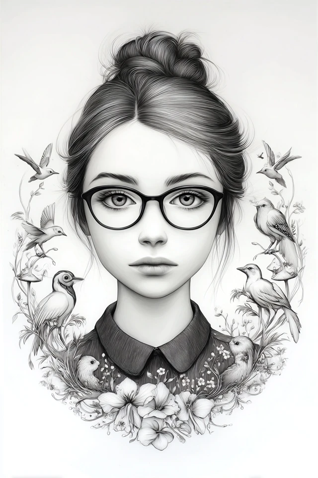 Monochrome Avian Elegance - Image 1