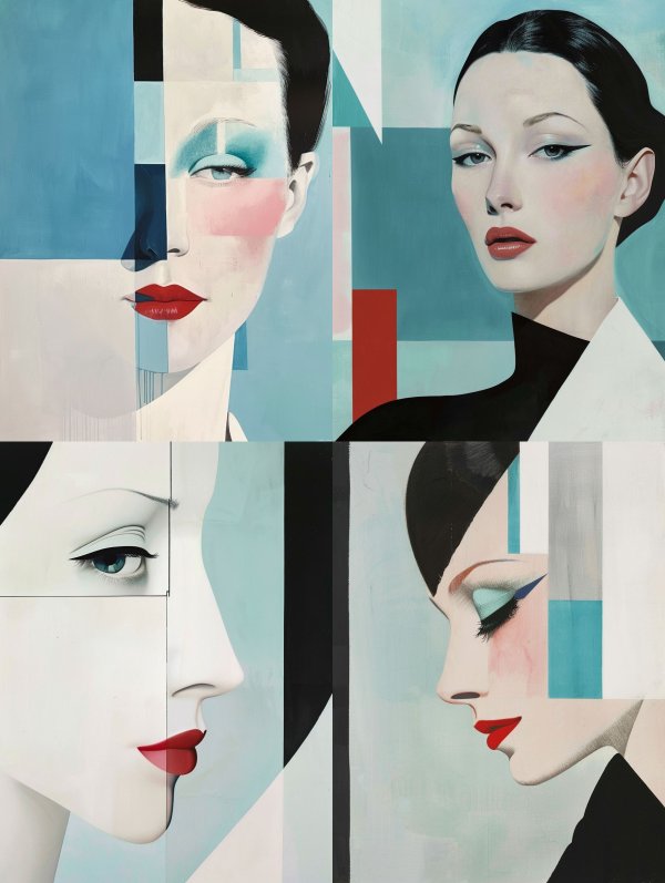 Fragmented Elegance in Blue