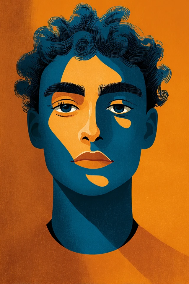 Azure Contrast Portrait - Image 1