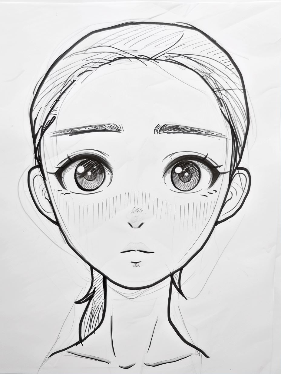 Melancholy Ink Manga Sketch - Image 1