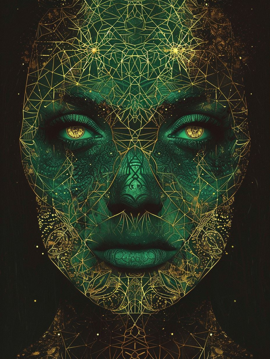 Ethereal Gilded Cybernetic Portraits - Image 1