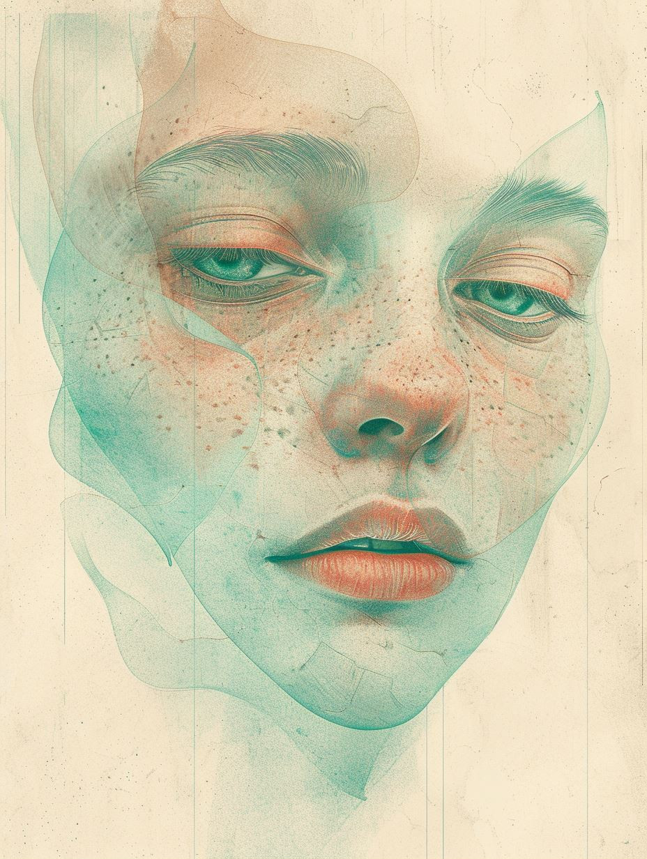Ethereal Layers of Teal Serenity - Image 1