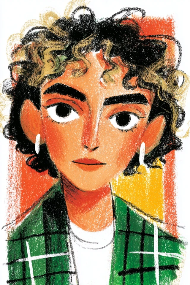 Vibrant Pastel Portrait - Image 1