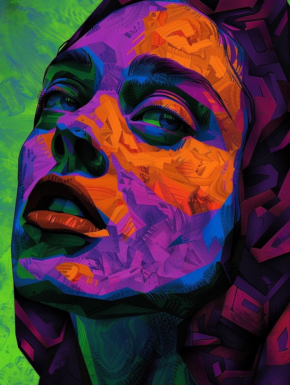Neon Prism Portrait Study