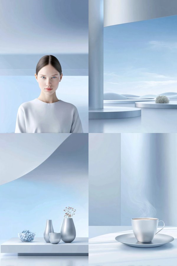 Serene Blue Minimalist Aesthetics