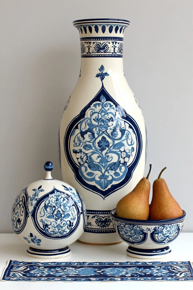 Azure Ceramic Portrait - Image 3