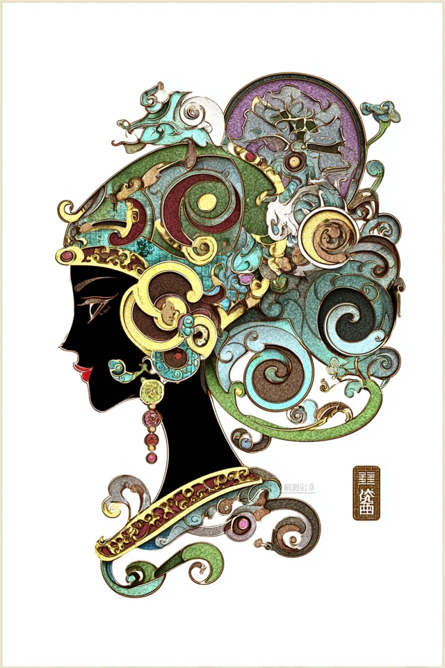 Ornate Celestial Silhouette - Image 1