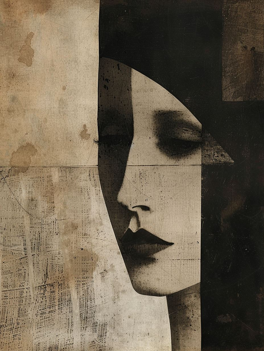 Fragmented Noir Vintage Portrait