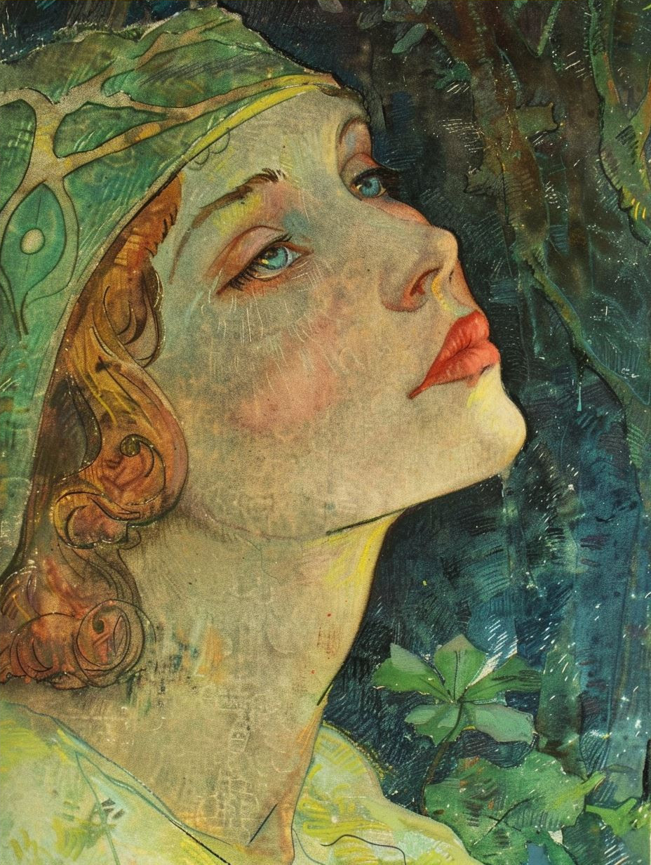 Ethereal Gaze in Oil Texture - Image 4