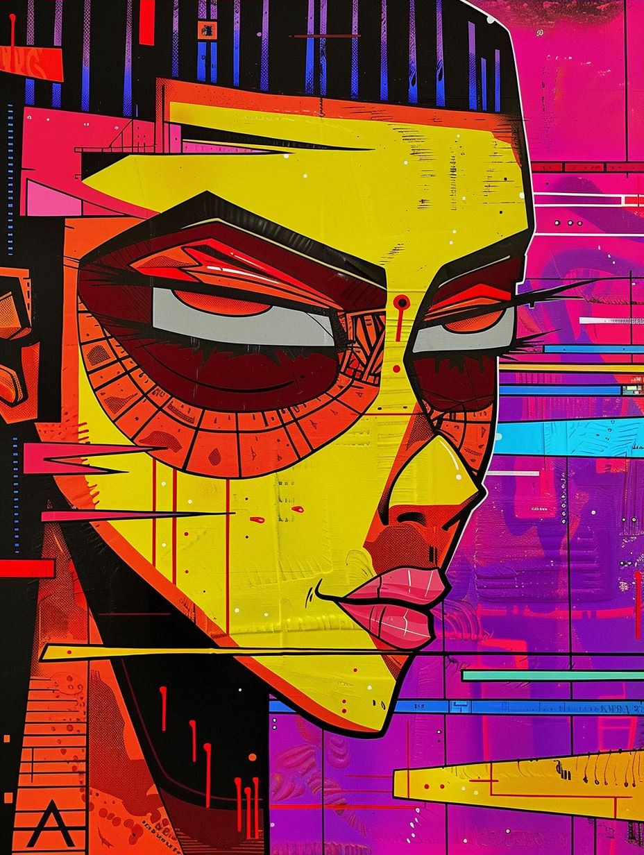 Cybernetic Neon Noir Portrait - Image 3
