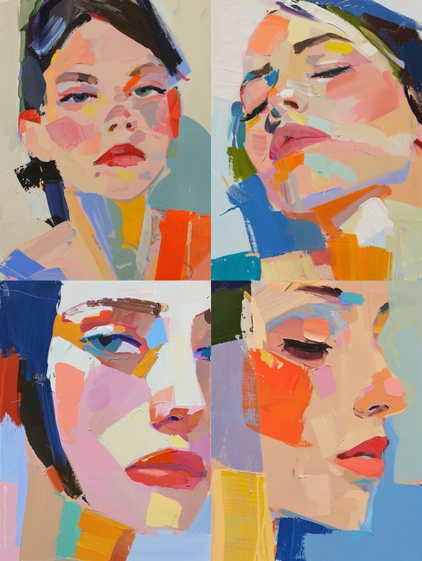Prismatic Gazes in Abstract Expressionist Oil